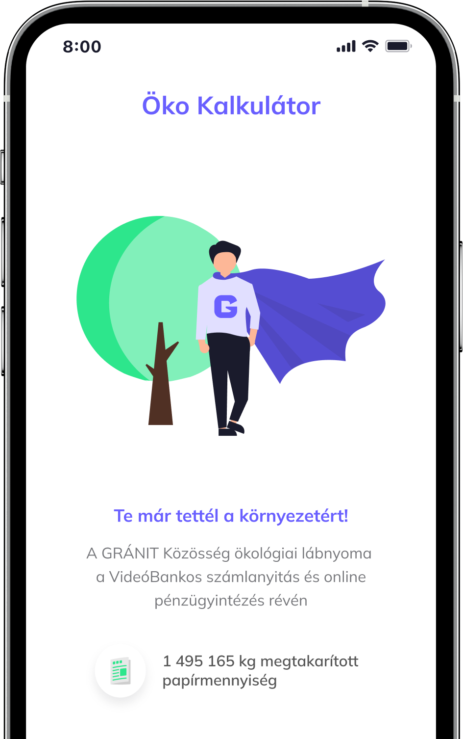 Öko kalkulátor a Gránit eBank appban